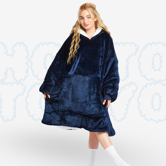 Hotto Tokyo™ ふわもこ着るブランケット・フード付き（ネイビー）
