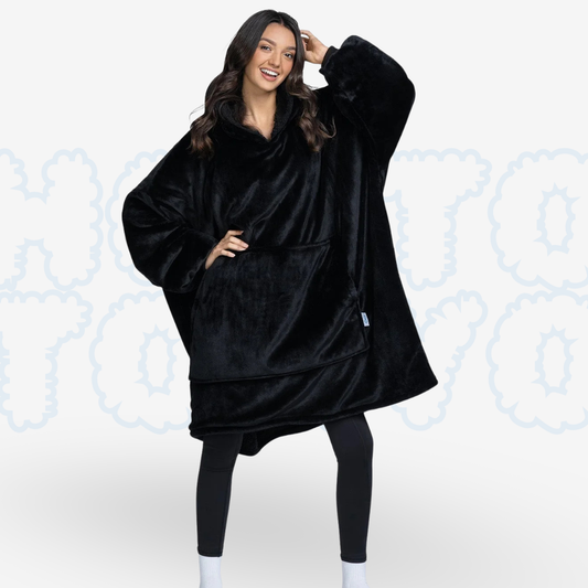 Hotto Tokyo™ ふわもこ着るブランケット・フード付き（ブラック）