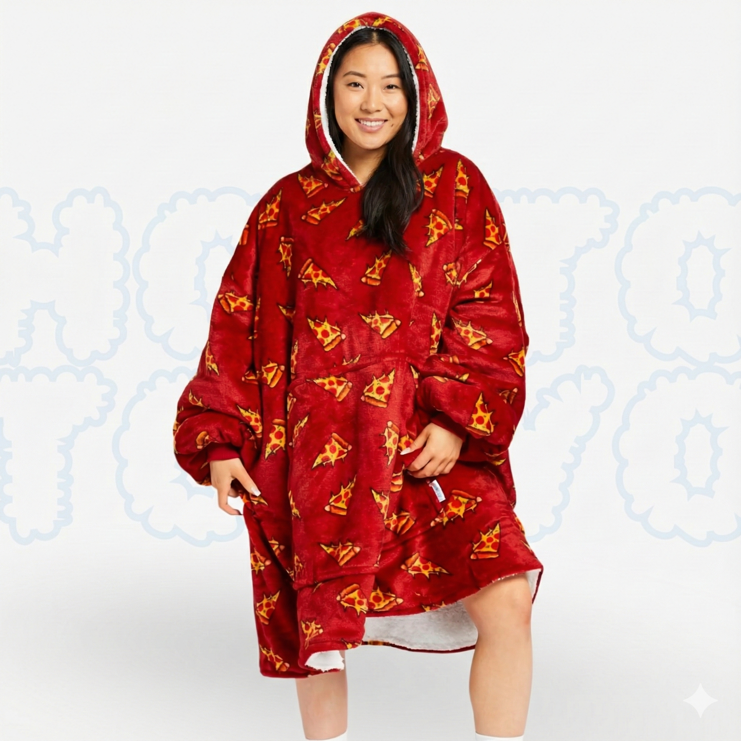 Hotto Tokyo™ ふわもこ着るブランケット・フード付き（ピザ）