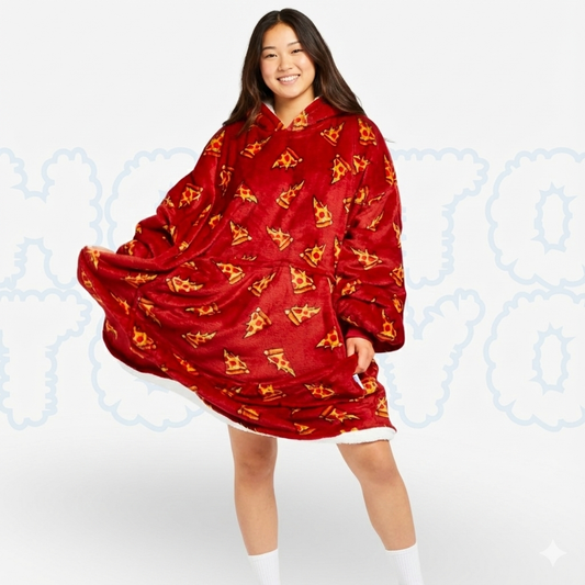 Hotto Tokyo™ ふわもこ着るブランケット・フード付き（ピザ）